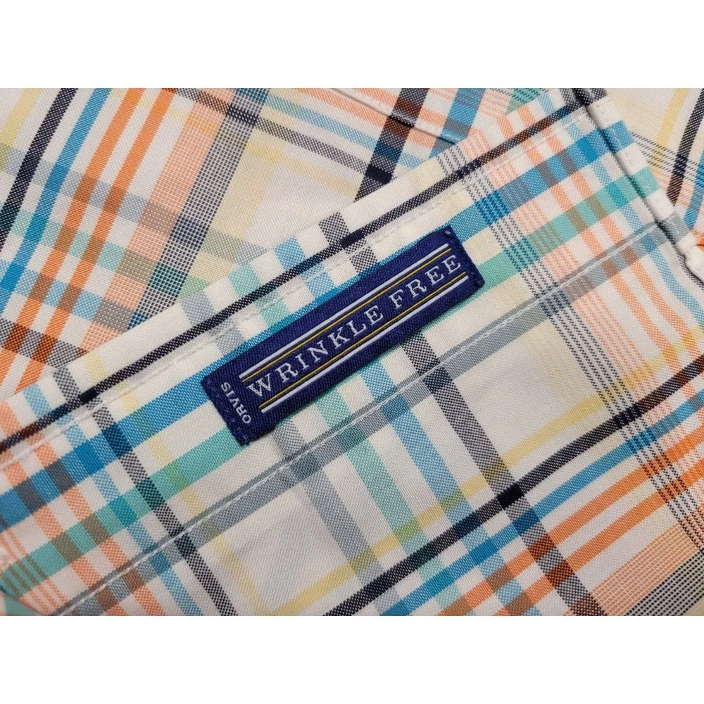 Orvis Shirt Men Medium Multi Plaid Long Sleeve Button Down Outdoors Fishing Camp - Picture 16 of 16